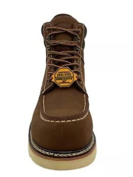 SAFA Men’s 6” Brown Leather Cap Toe Work Boots Size 10 main image 5